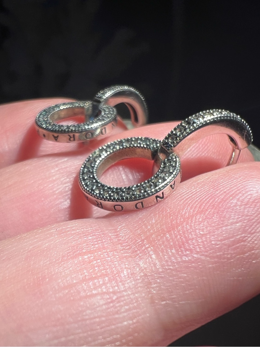 Sparkling Double Hoop Earrings - Picture 12 of 12